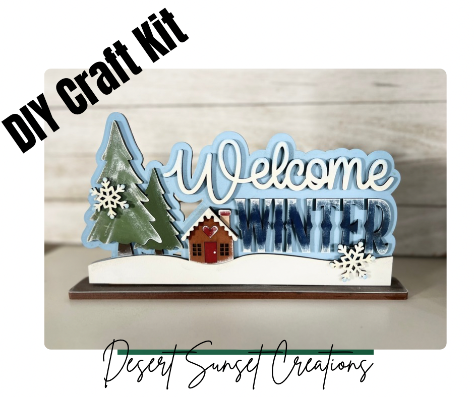 DIY Welcome Winter Word Art Decor Kit- Winter Cabin Collection