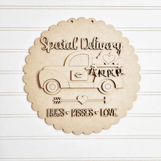 Special Delivery Wood Blanks Valentines Hanging Sign