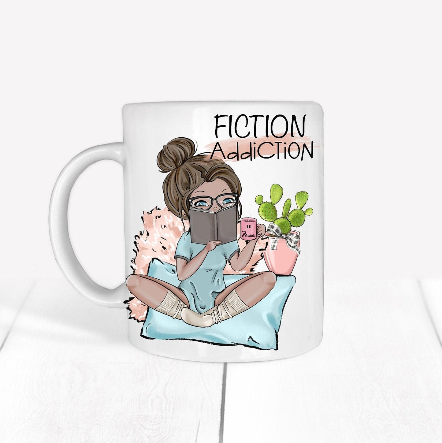 Fiction Addiction 11 oz mug | reading addict | gift for book addict | Gift For Friend | Book Worm