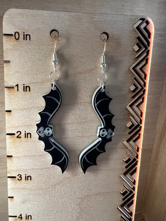 Bat Skeleton Earrings | Halloween