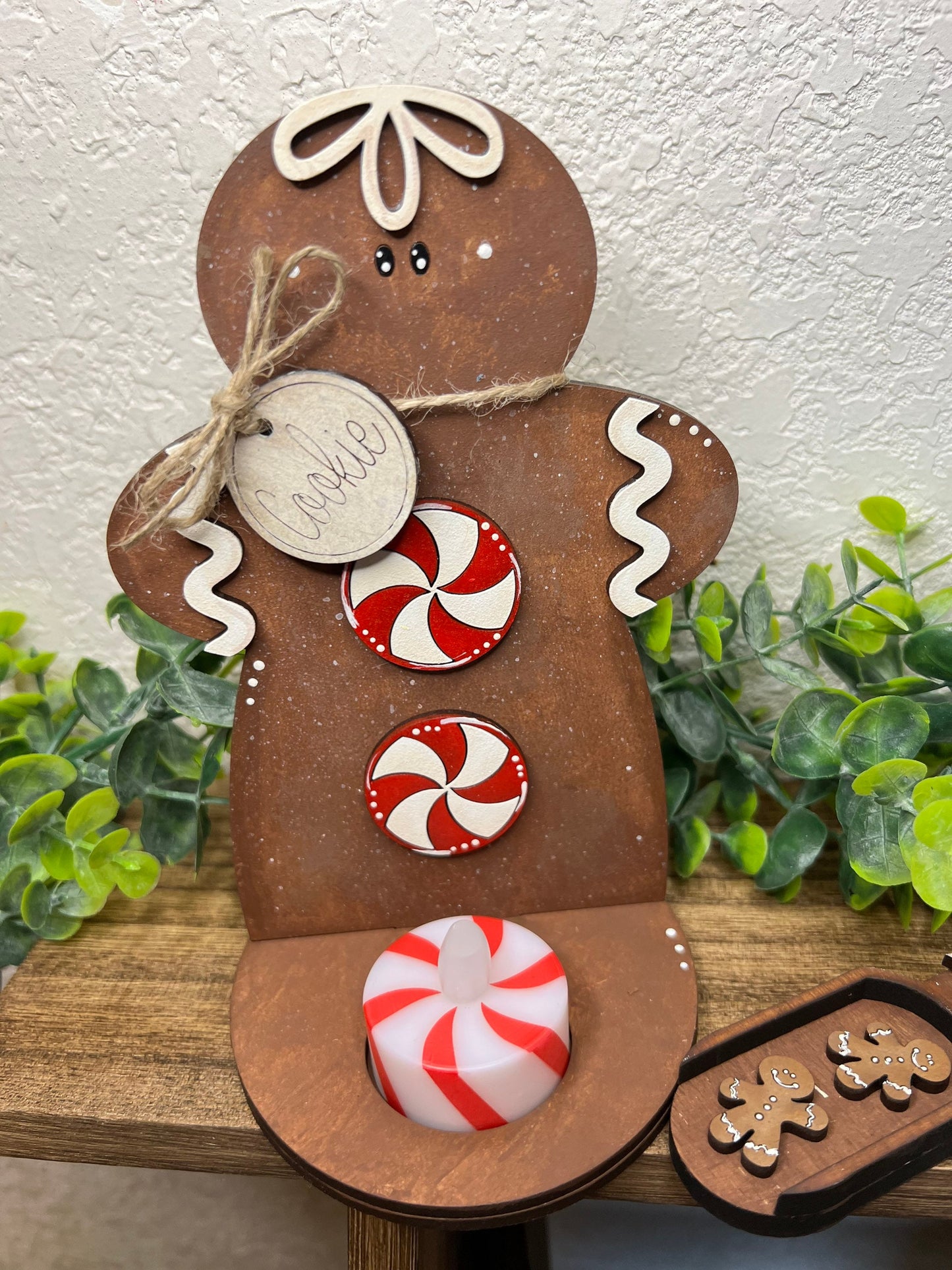 Wooden Gingerbread Tealight Holders, Handmade Christmas Decor, Gingerbread Christmas Decorations, Gingerbread Wood Decor