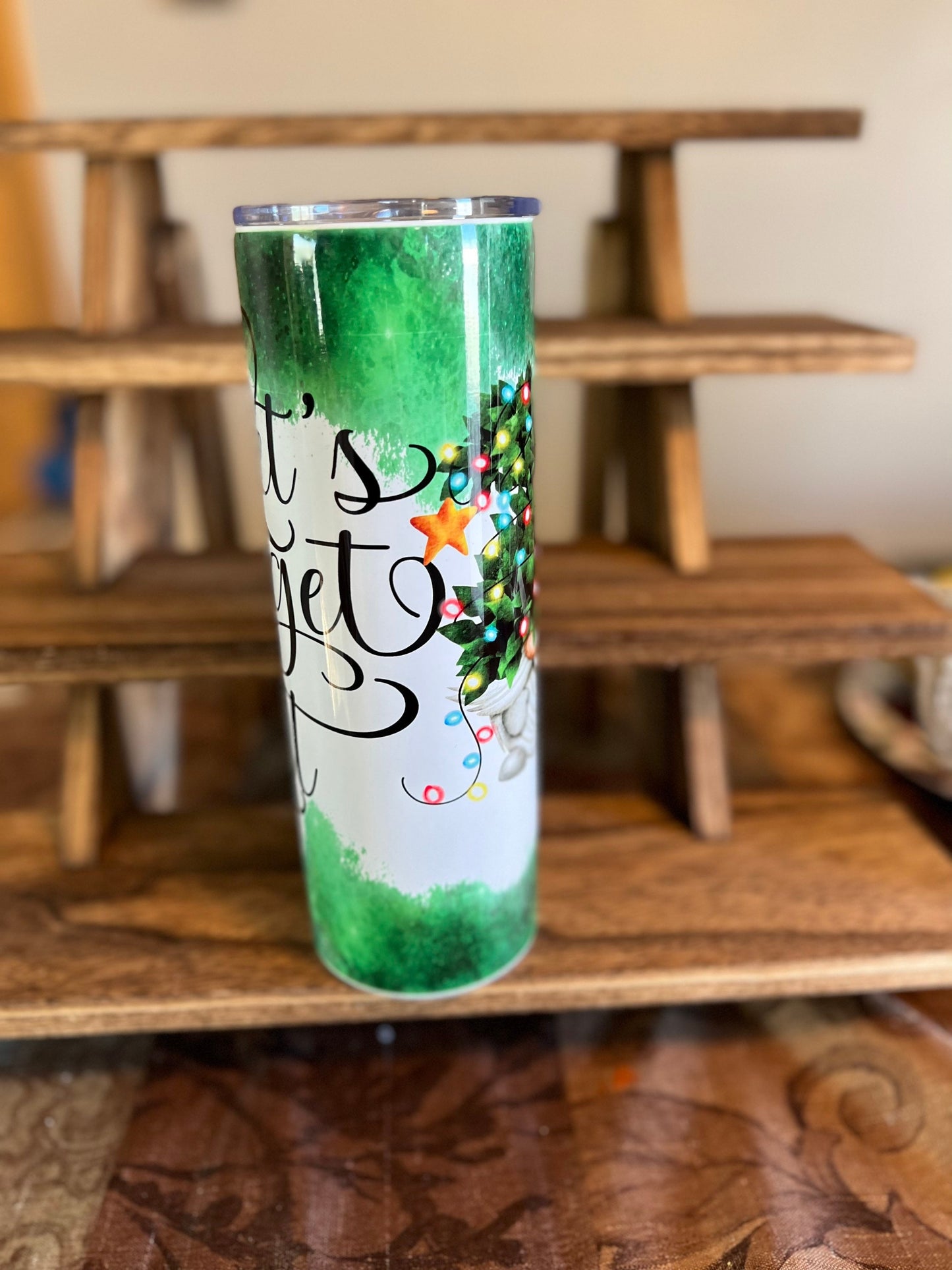 Let’s Get Lit Christmas tumbler | holiday tumbler 20 oz 30 oz skinny tumbler