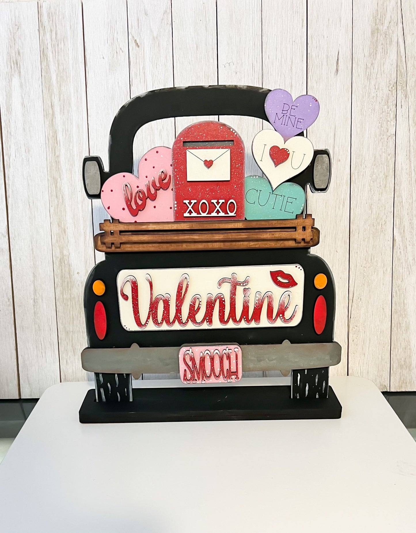 Hand-painted Valentines Day Truck 12”, Valentines Day Decor, Valentines Day Wood Decor