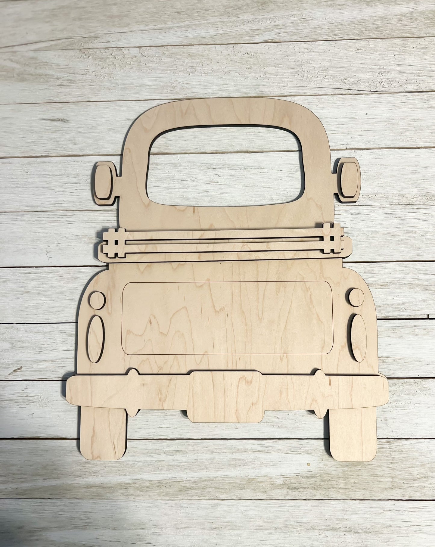 DIY Paintable Wood Valentines Truck, DIY Valentines Decor, Blank Wood Truck with Interchangeable Insert Options, Paintable Wood