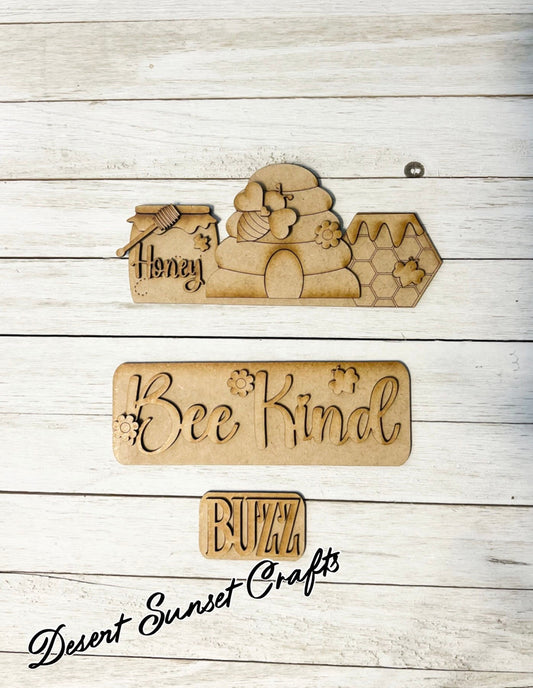 DIY Paintable Wood Bee Insert, DIY Honey Bee Decor, Blank Wood Interchangeable Insert Options, Paintable Wood