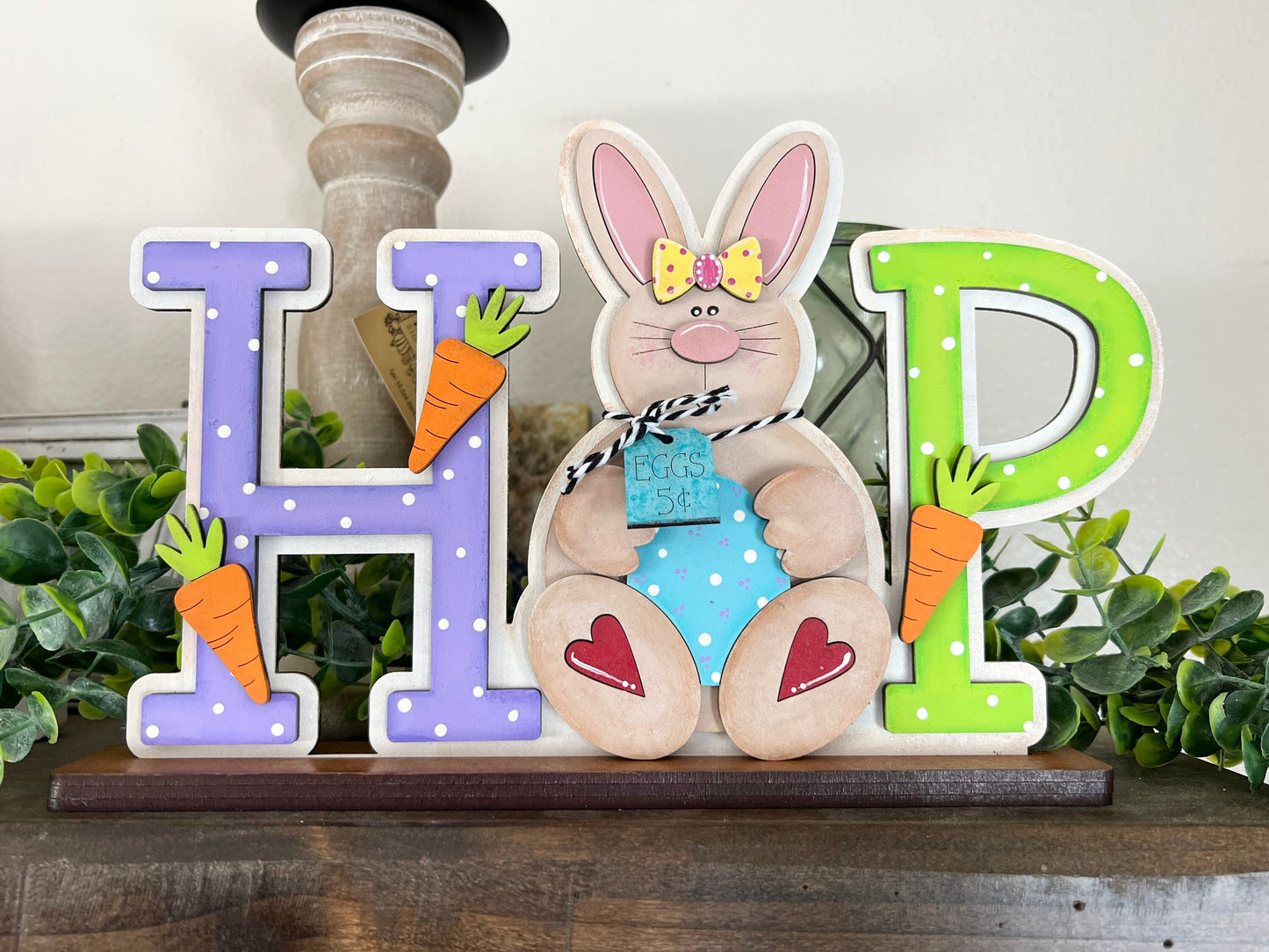 HOP Easter Bunny Sign, Easter Shelf Sitter