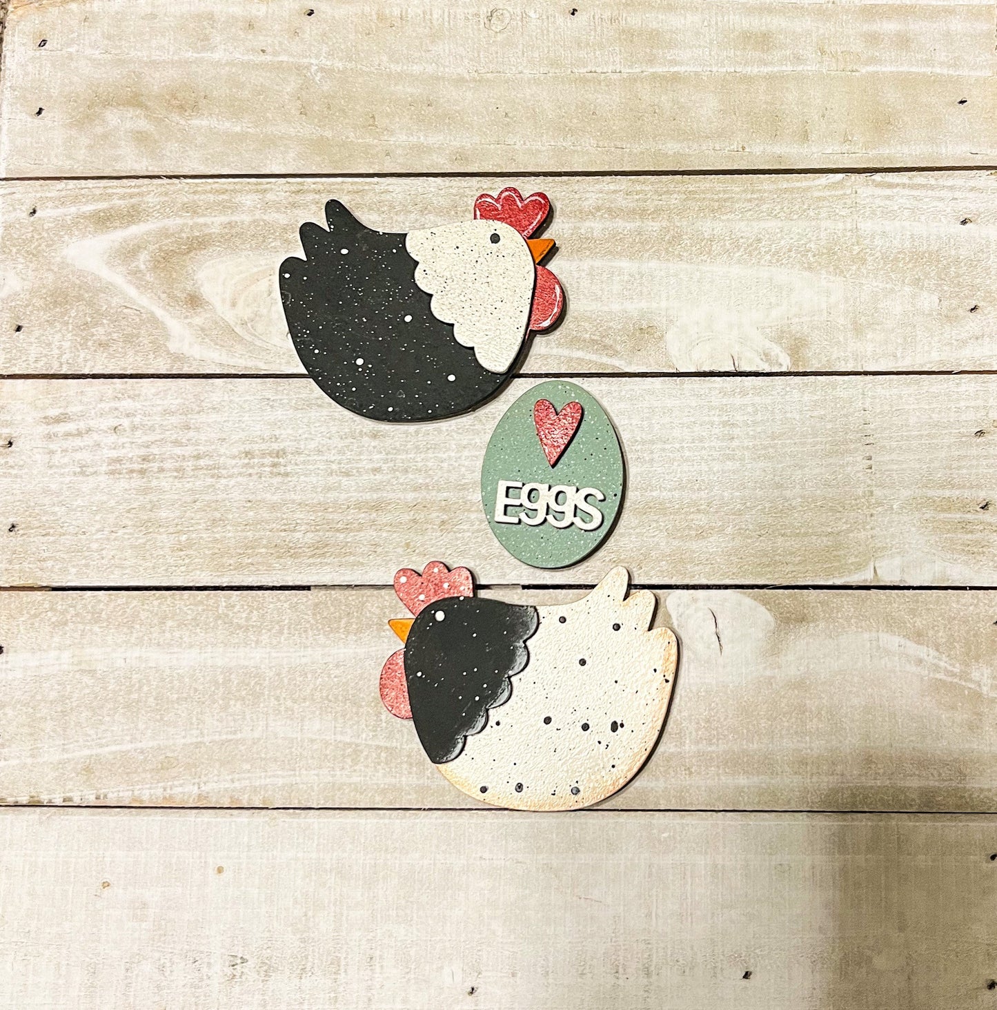 Chicken Fridge Magnets, Hand-Painted Wooden Chicken Magnet, Farmhouse Decor