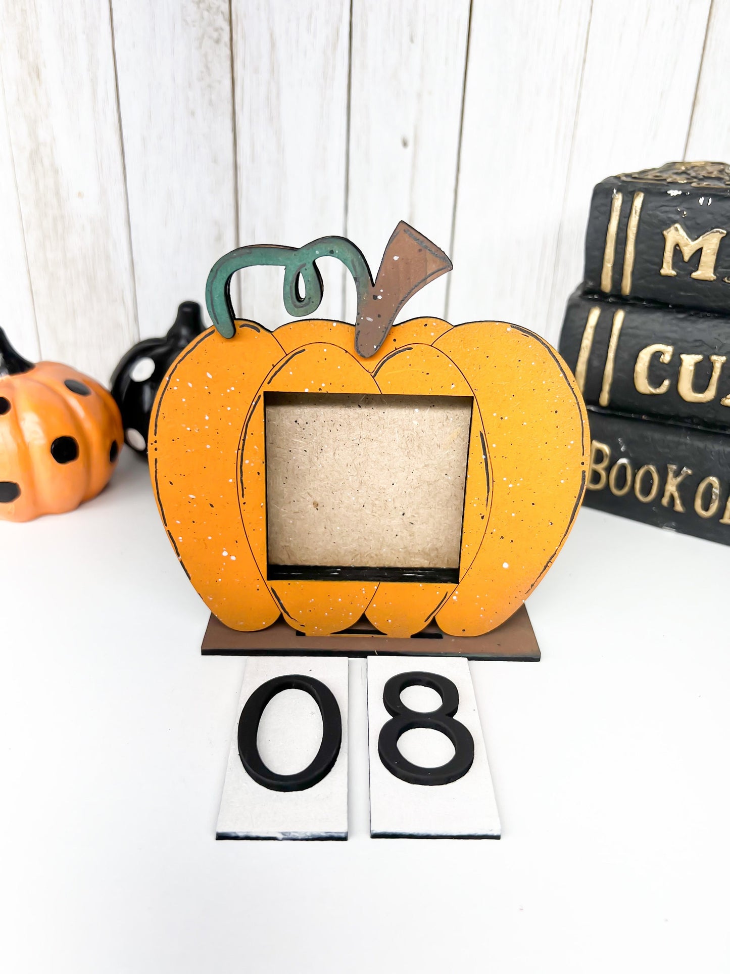 Pumpkin Halloween Countdown Calendar, Halloween Advent Wood Decor