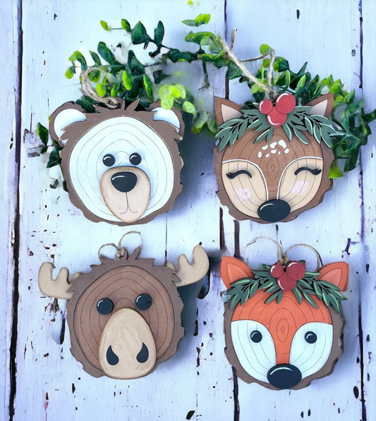 Woodland Animal Decor, Baby Shower Decorations, Faux Wood Slice Ornaments, Wood Holiday Accents, Woodland Nursery Decor, Woodland Ornaments